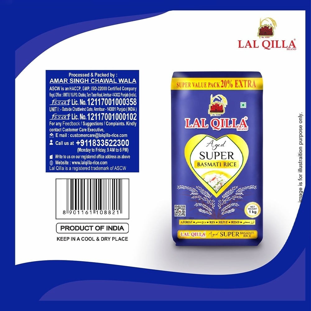 Lal Qilla Aged Super Basmati Rice (Extra Long Grain) (Basmati Chawal)