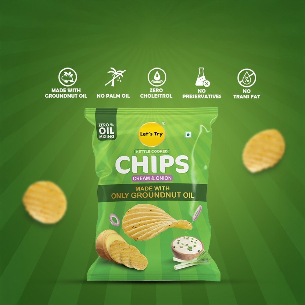 Let's Try Cream & Onion Chips
