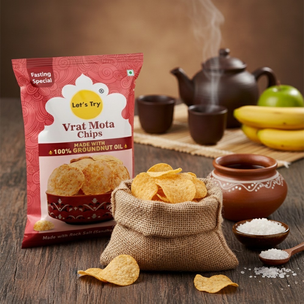Let's Try Vrat Mota Chips / Aloo Chips