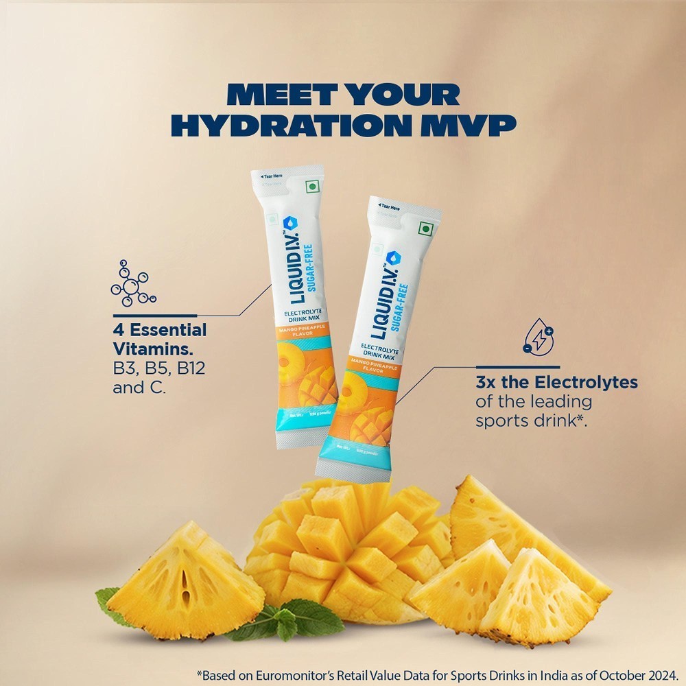 Liquid IV Sugar Free Mango Pineapple Electrolyte Drink Mix