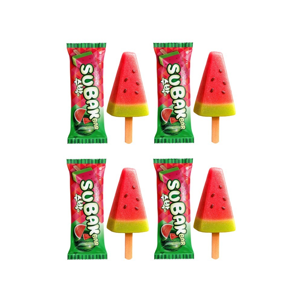 Lotte Subak Watermelon Ice Cream Popsicle