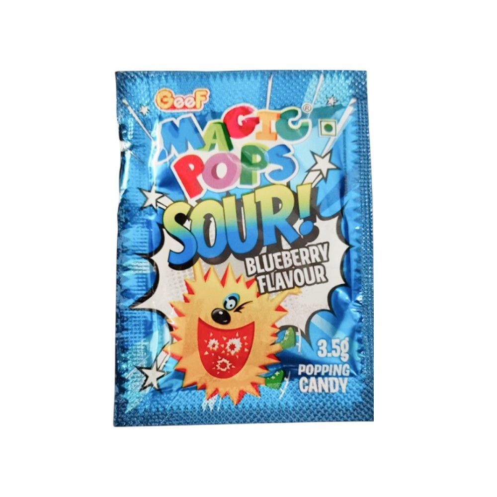 Magic Pops Sour Blueberry Popping Candy