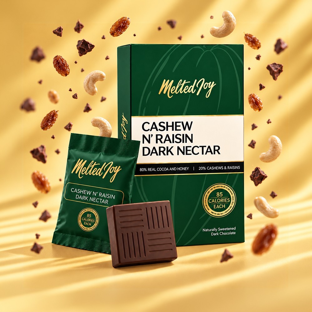 Melted Joy Cashew N'Raisin Dark Nectar Chocolate Bar