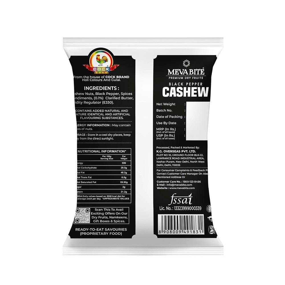 MevaBite Blackpepper Flavoured Cashew