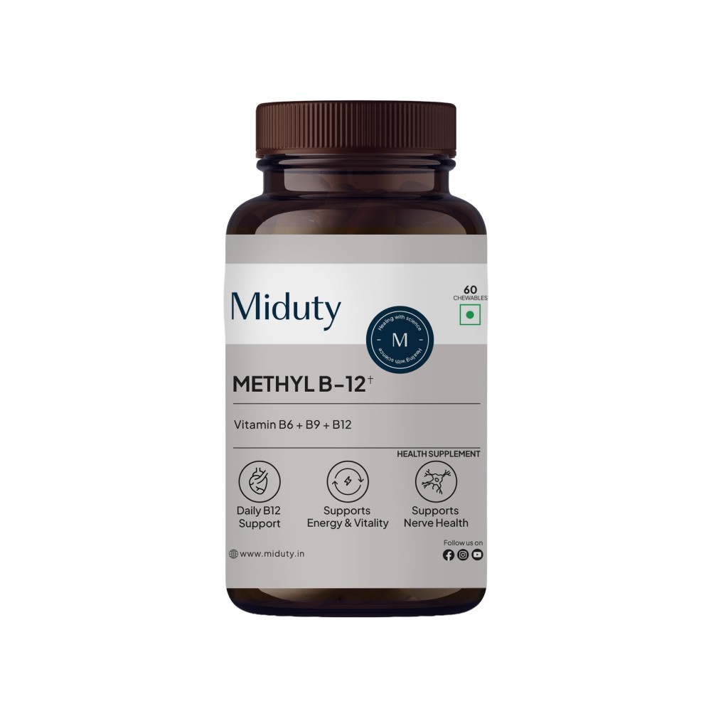 Miduty Methyl Vitamin B12 Supplement with B6 & B9