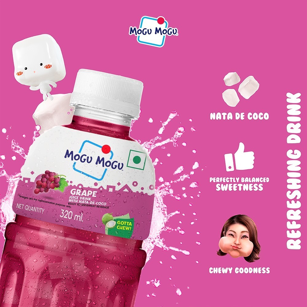 Mogu Mogu Grape Fruit Drink With Nata De Coco