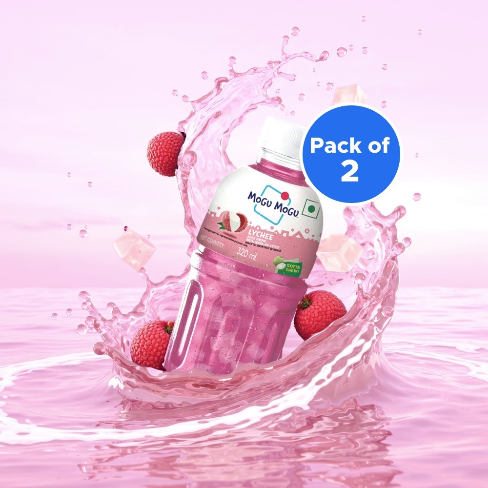 Mogu Mogu Lychee Fruit Drink with Nata De Coco