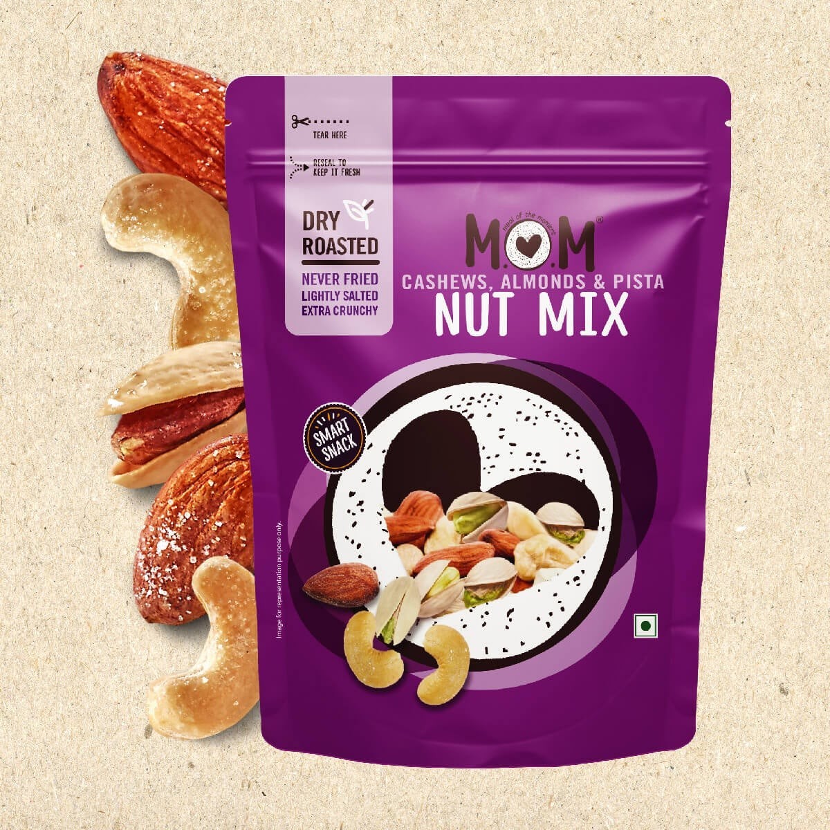MOM Dry Roasted Cashews, Almonds & Pista Nuts Mix
