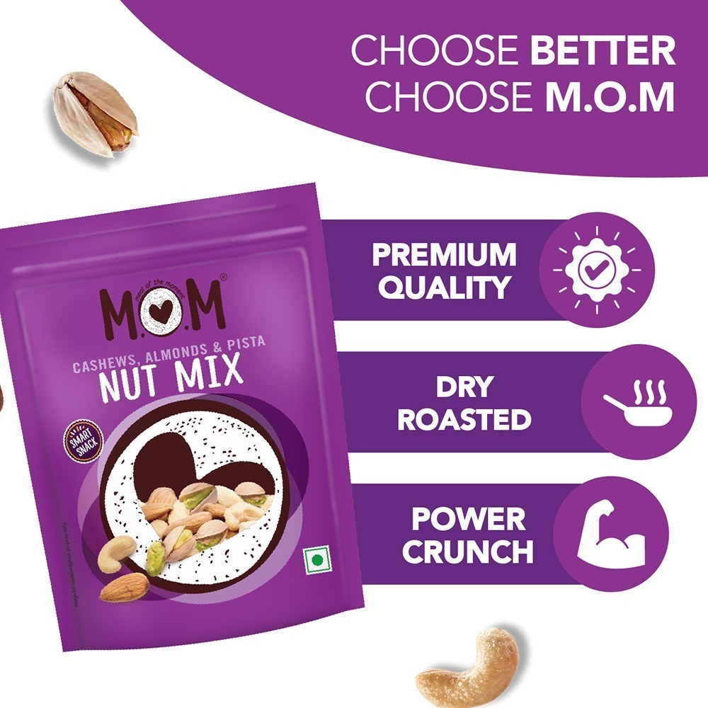 MOM Dry Roasted Cashews, Almonds & Pista Nuts Mix