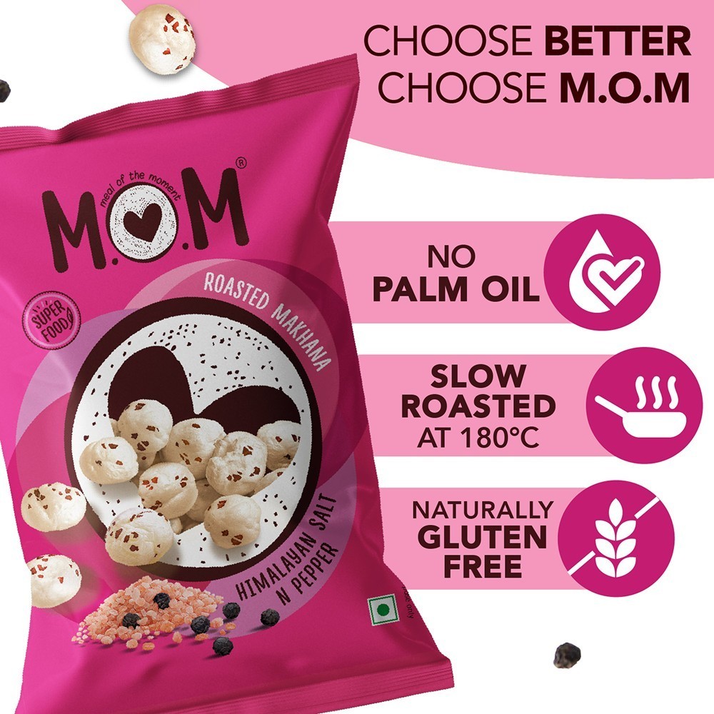 MOM Roasted Flavoured Makhana Himalayan Salt & Pepper