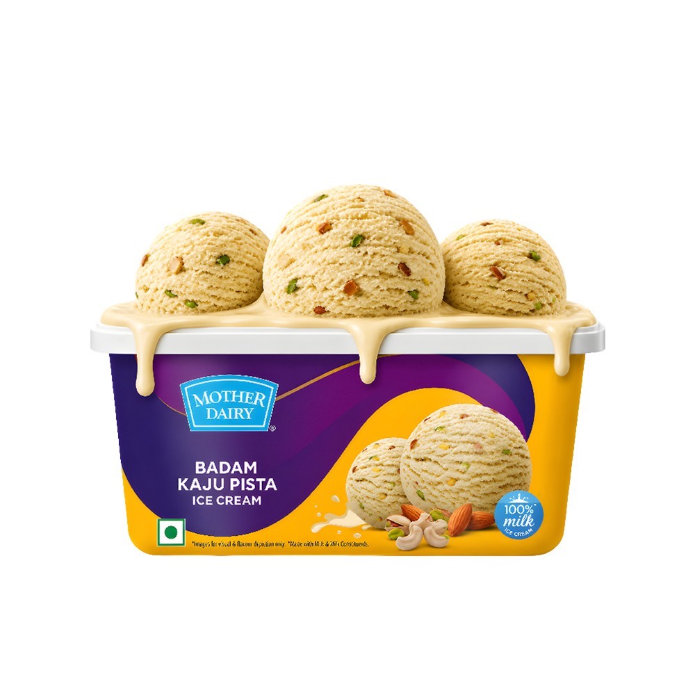 Mother Dairy Badam Pista Kaju Ice Cream Tub