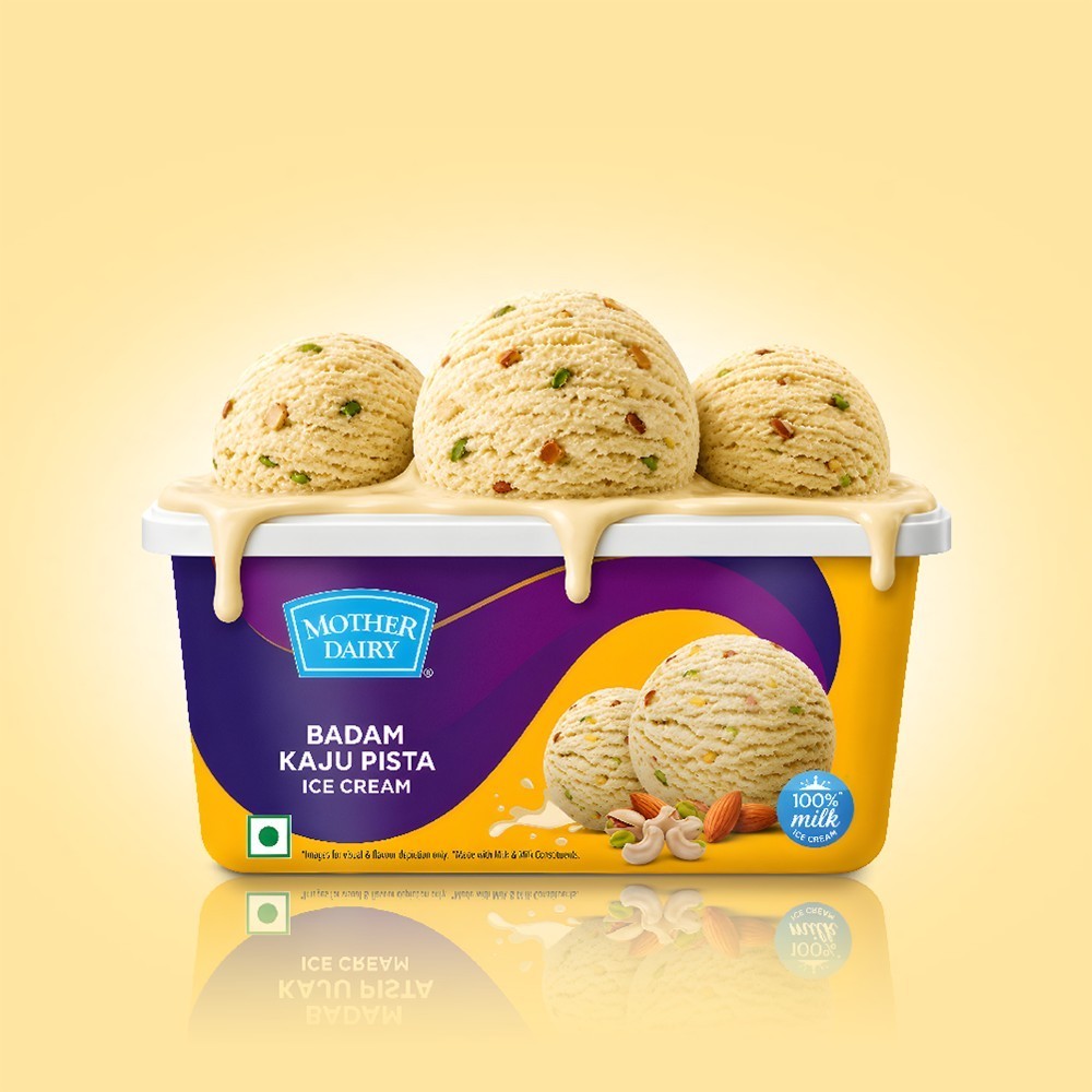 Mother Dairy Badam Pista Kaju Ice Cream Tub