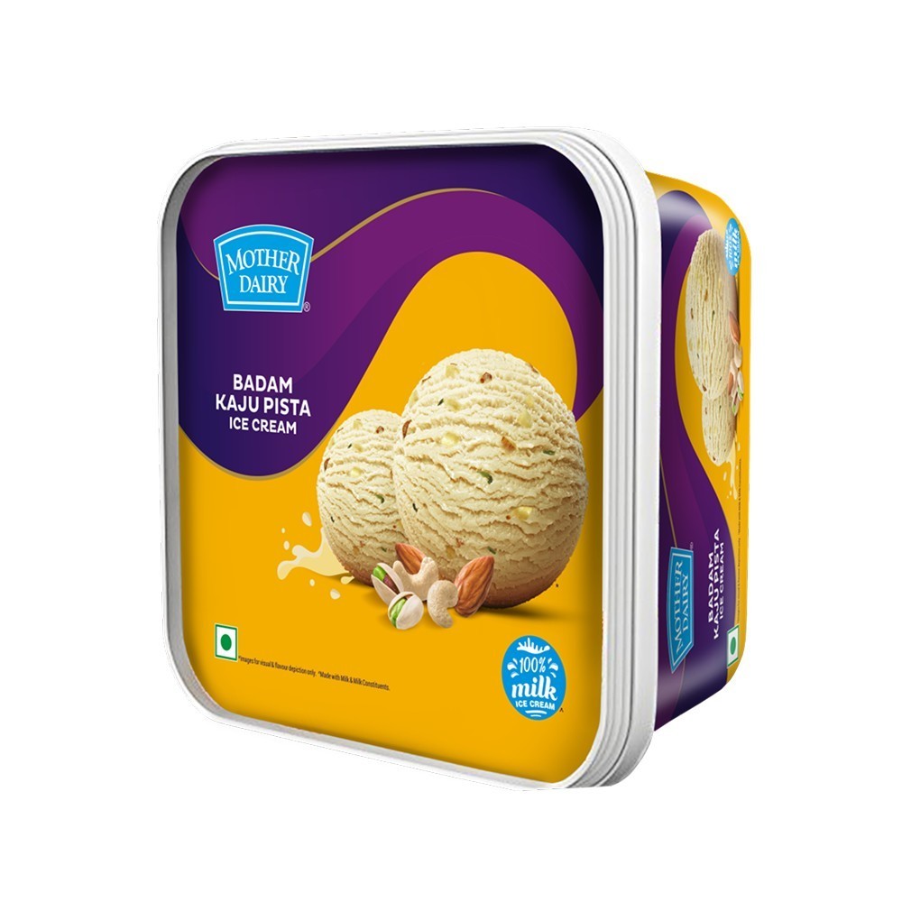 Mother Dairy Badam Pista Kaju Ice Cream Tub
