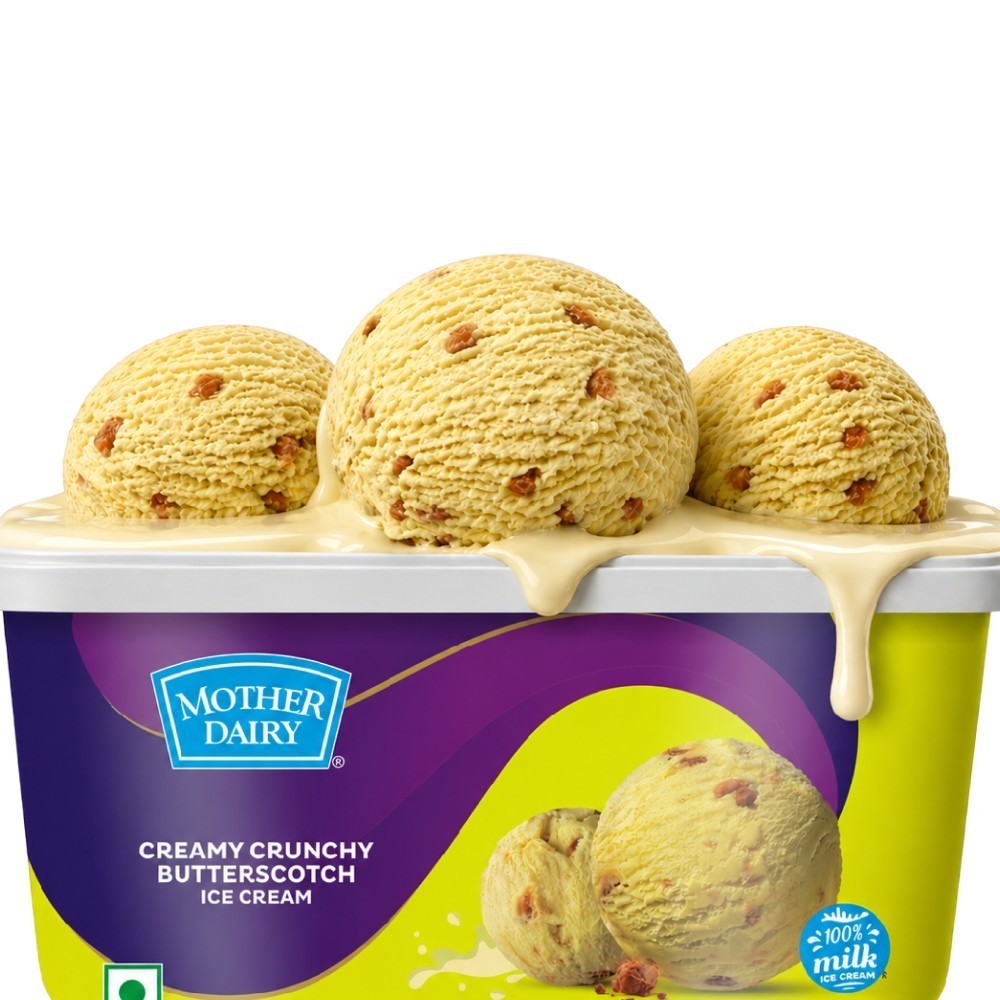 Mother Dairy Creamy Crunchy Butterscotch Ice Cream Tub