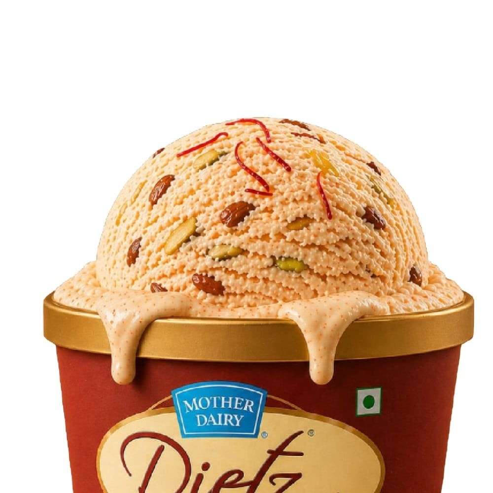 Mother Dairy Dietz Kesar Almond Ice Cream Tub