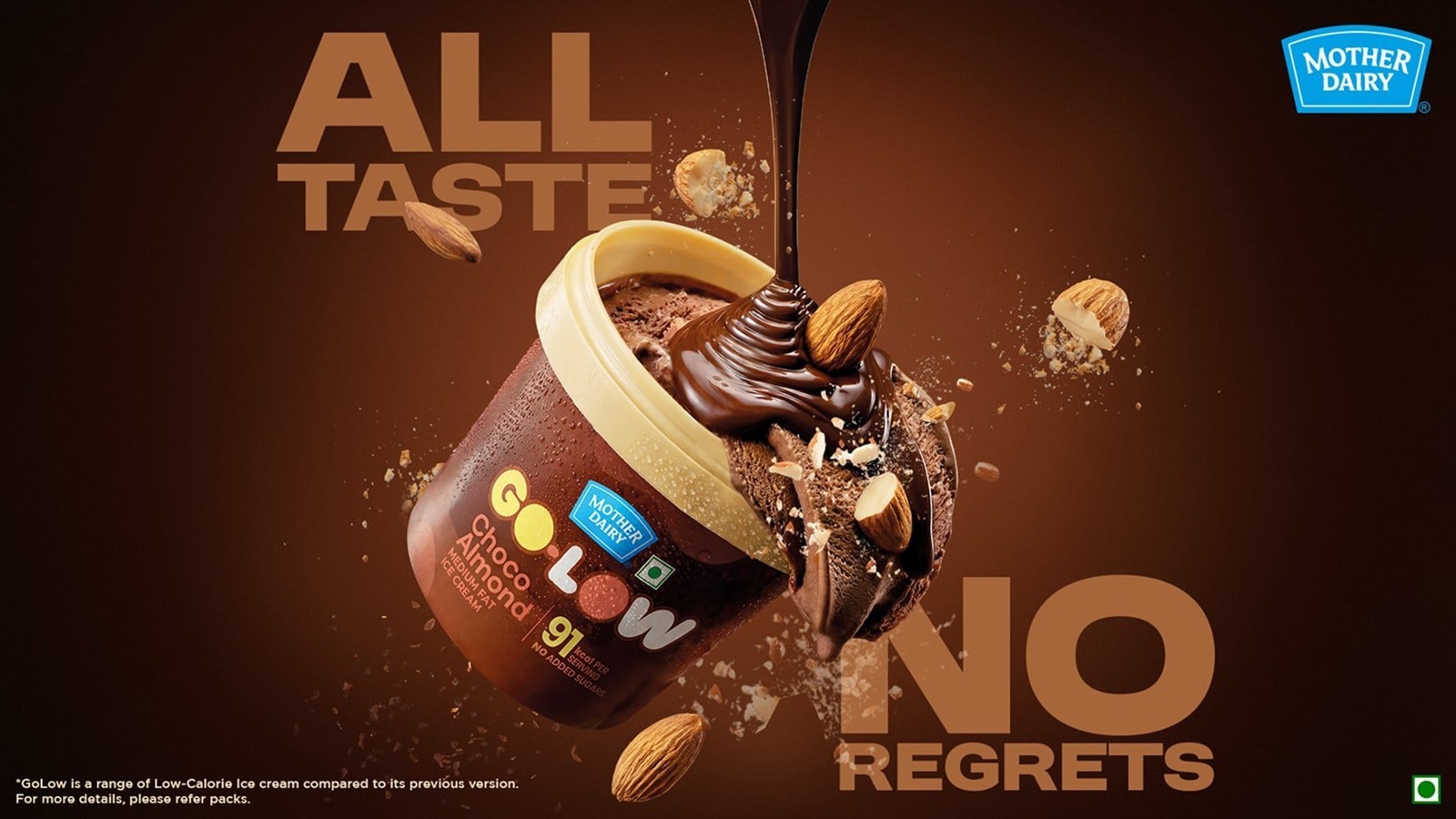 Mother Dairy Go-Low Choco Almond Ice Cream Tub