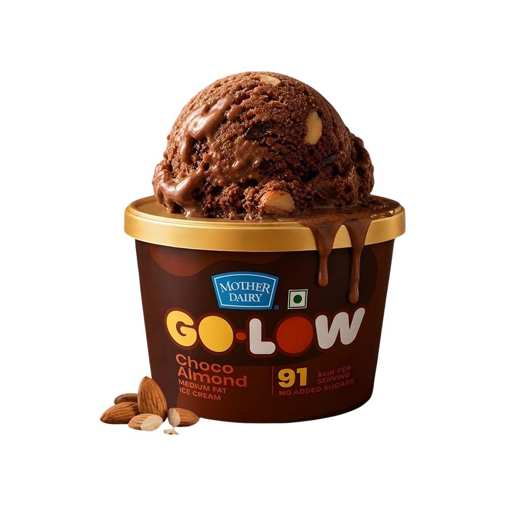 Mother Dairy Go-Low Choco Almond Ice Cream Tub