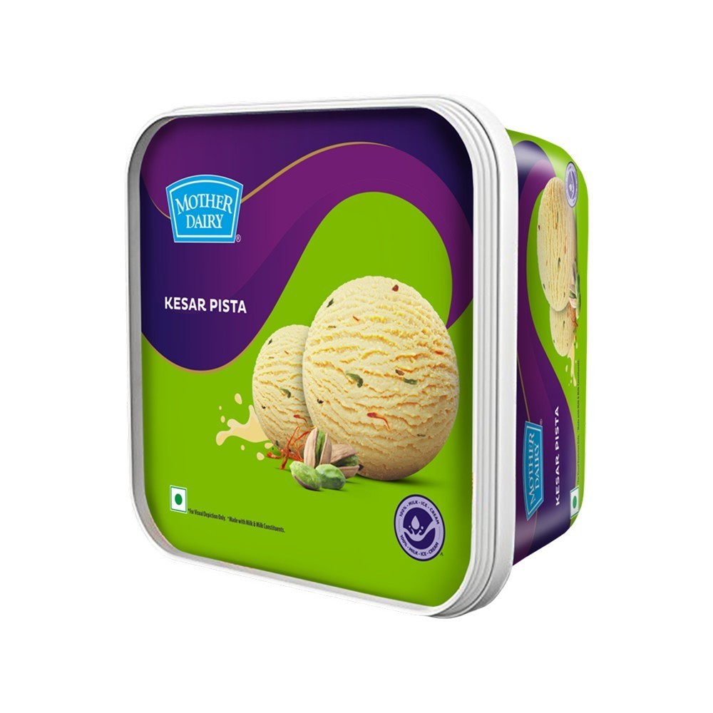 Mother Dairy Kesar Pista Ice Cream Tub