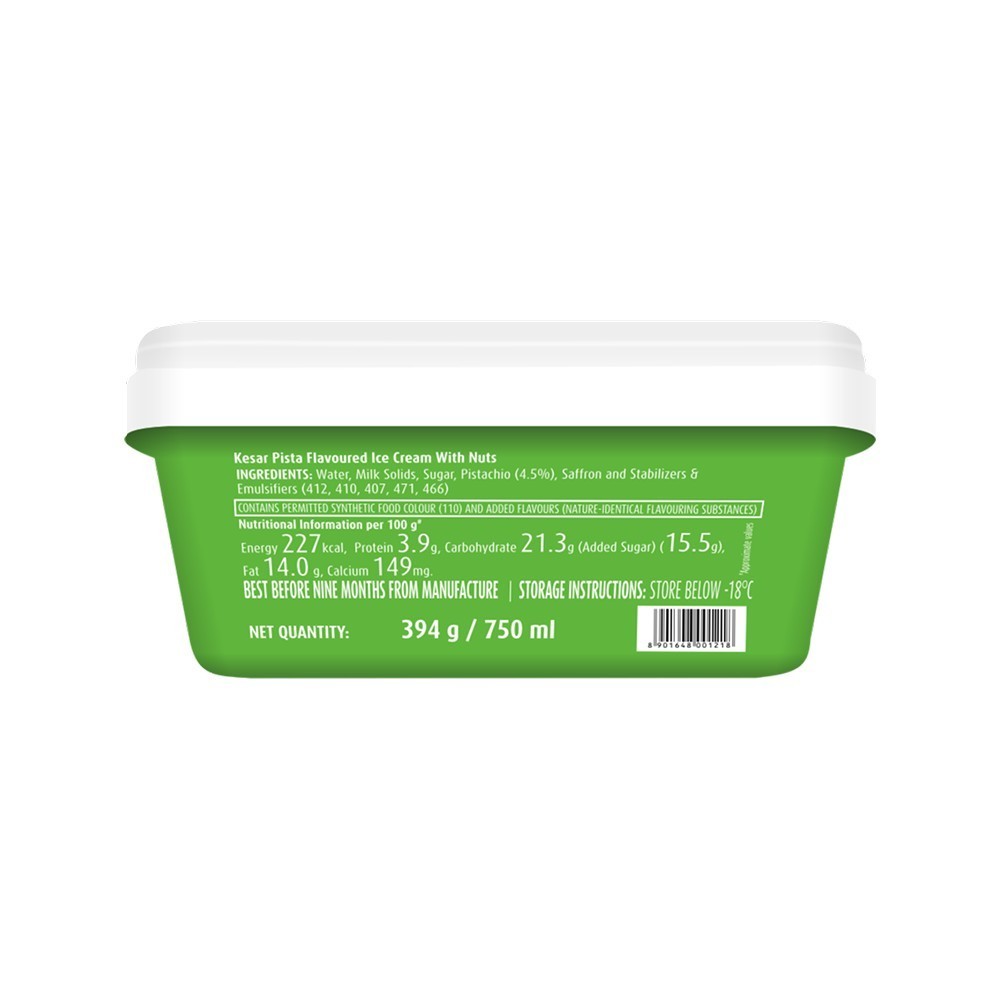 Mother Dairy Kesar Pista Ice Cream Tub