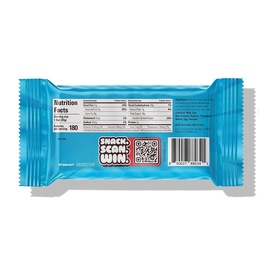 Mr Beast Feastables Milk Crunch Milk Chocolate Bar