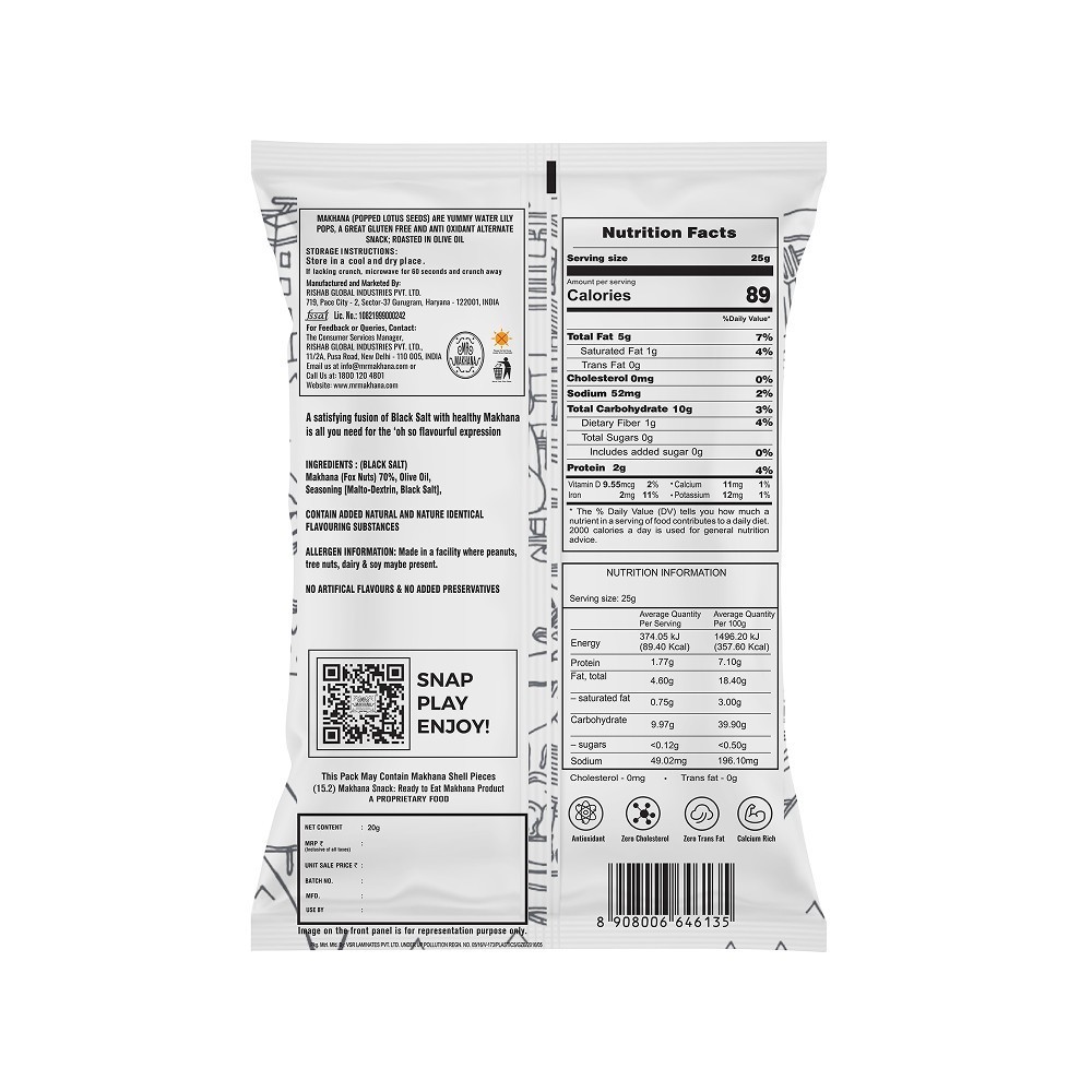 Mr. Makhana Flavoured Makhana (Black Salt)