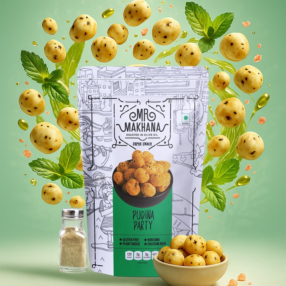 Mr. Makhana Pudina Party Flavoured Makhana (Standee Pouch)
