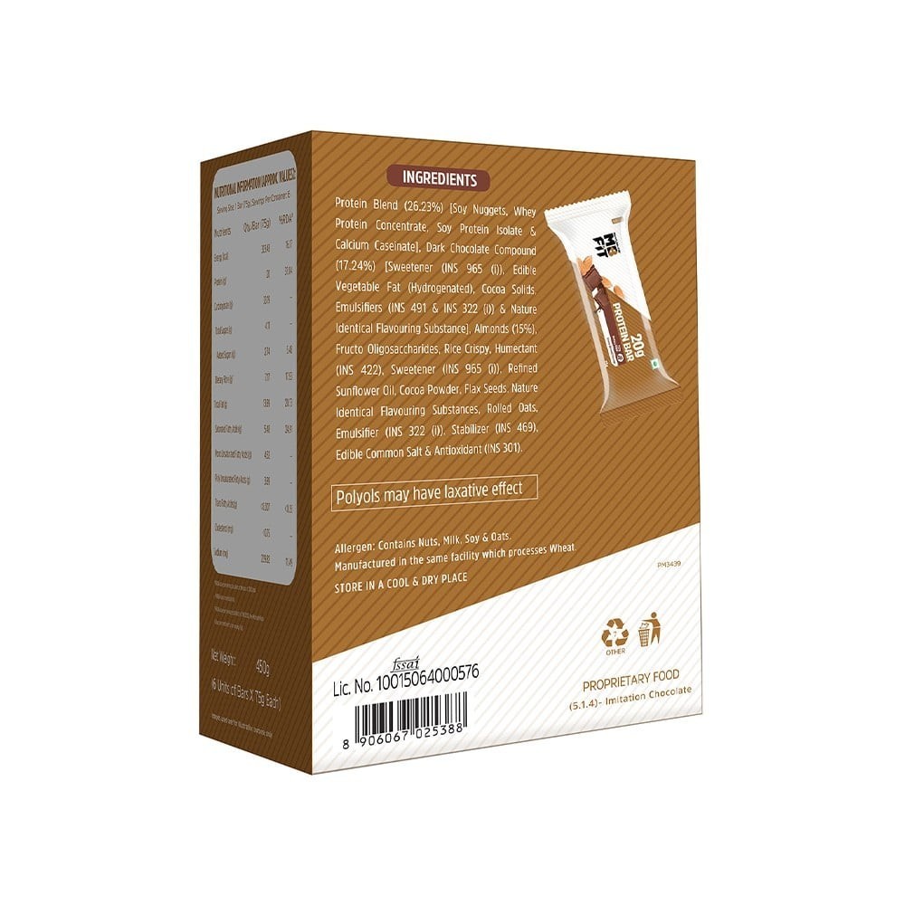 MuscleBlaze 20 g Protein Bar Pack (Choco Almond)