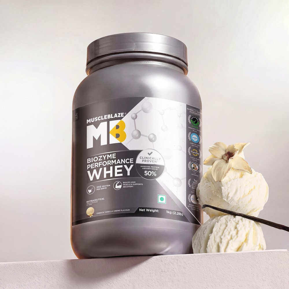 MuscleBlaze Biozyme Performance Whey Protein (French Vanilla Creme)