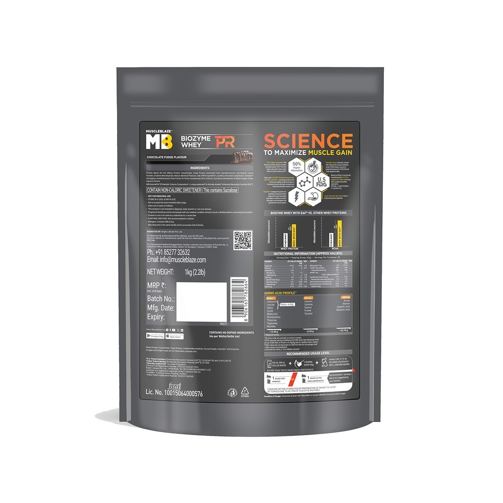 MuscleBlaze Biozyme Whey Protein PR (Chocolate Fudge)