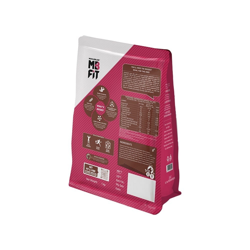 MuscleBlaze High Protein Muesli (Dark Chocolate & Cranberry)