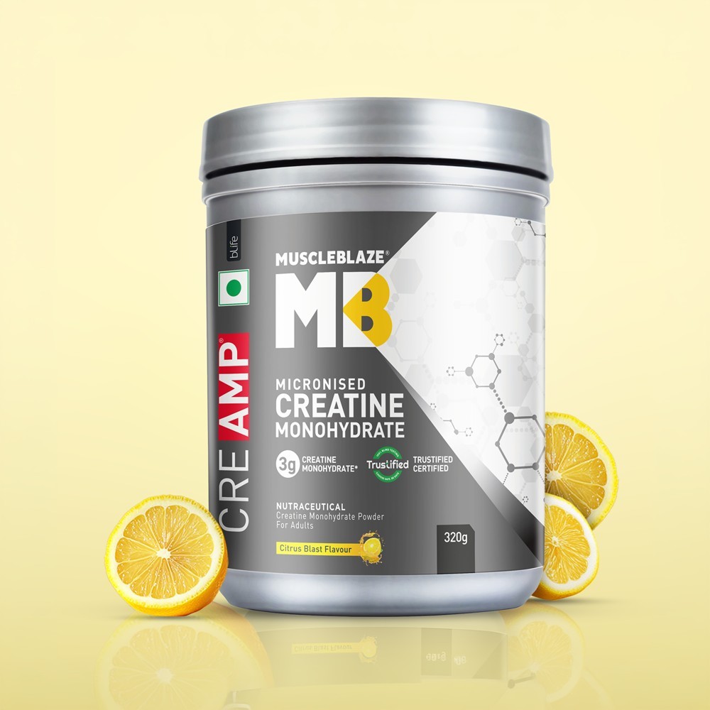MuscleBlaze Micronised Creatine Monohydrate CreAMP Powder (Citrus Blast)