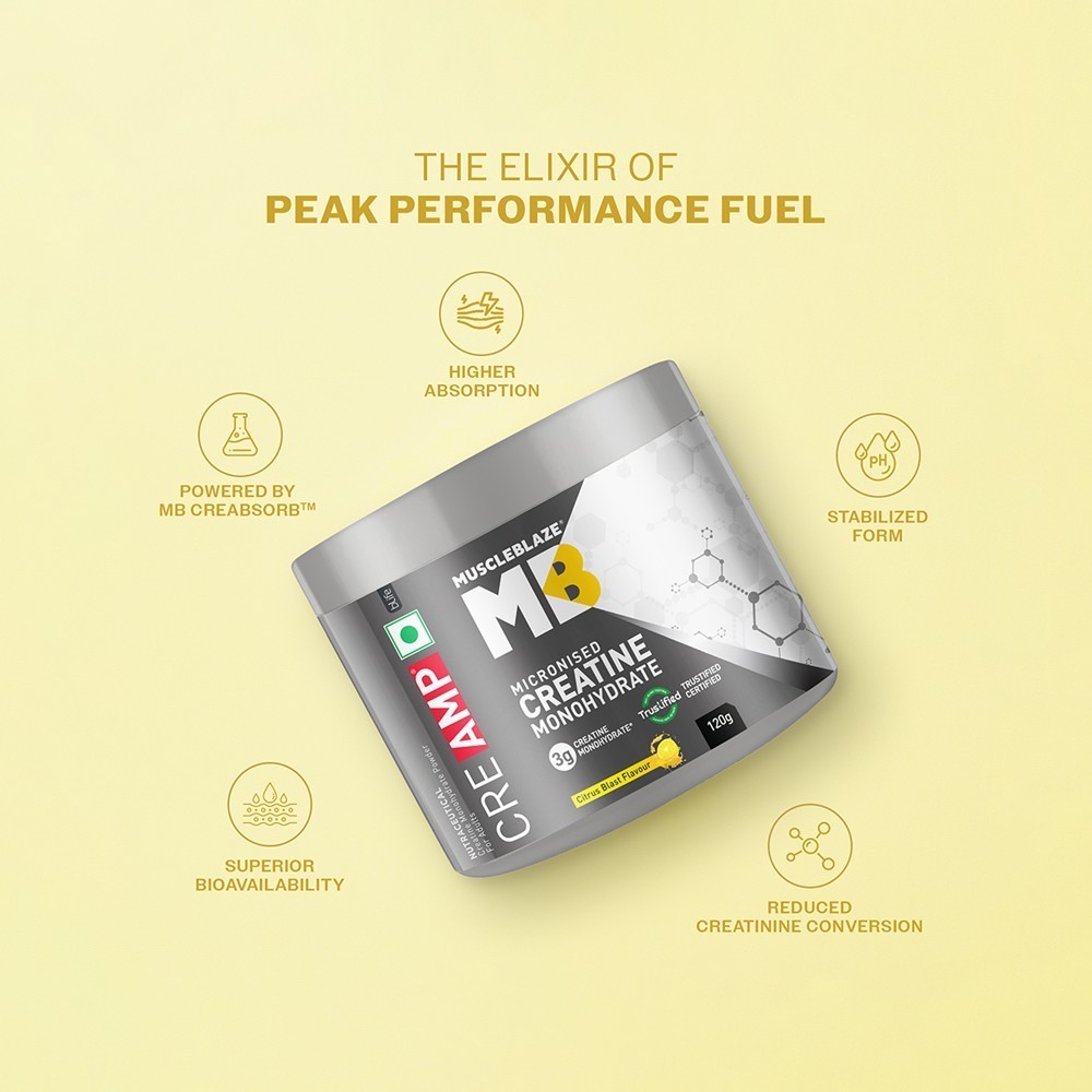 MuscleBlaze Micronised Creatine Monohydrate CreAMP Powder  (Citrus Blast)