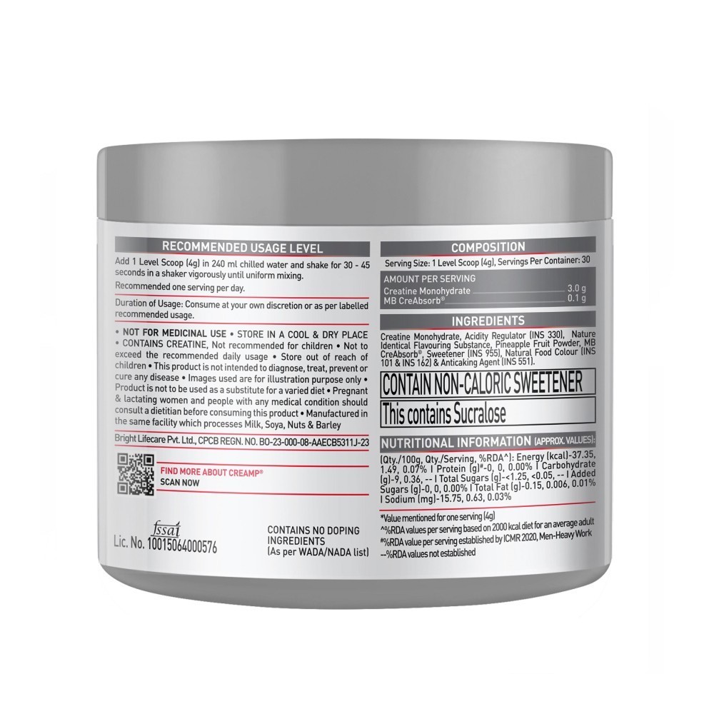 MuscleBlaze Micronised Creatine Monohydrate CreAMP Powder  (Citrus Blast)