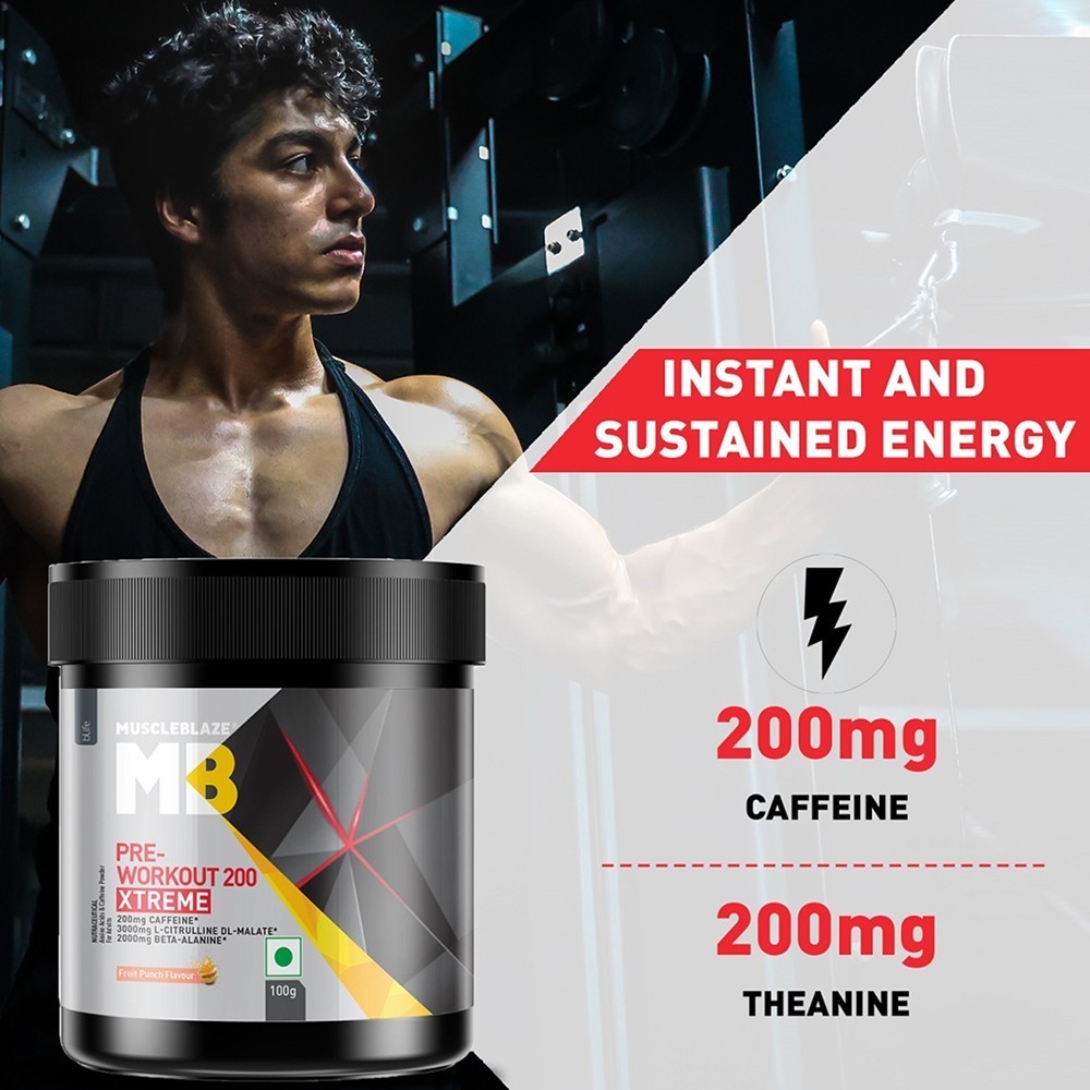 MuscleBlaze Pre Workout 200 Xtreme (Fruit Punch)