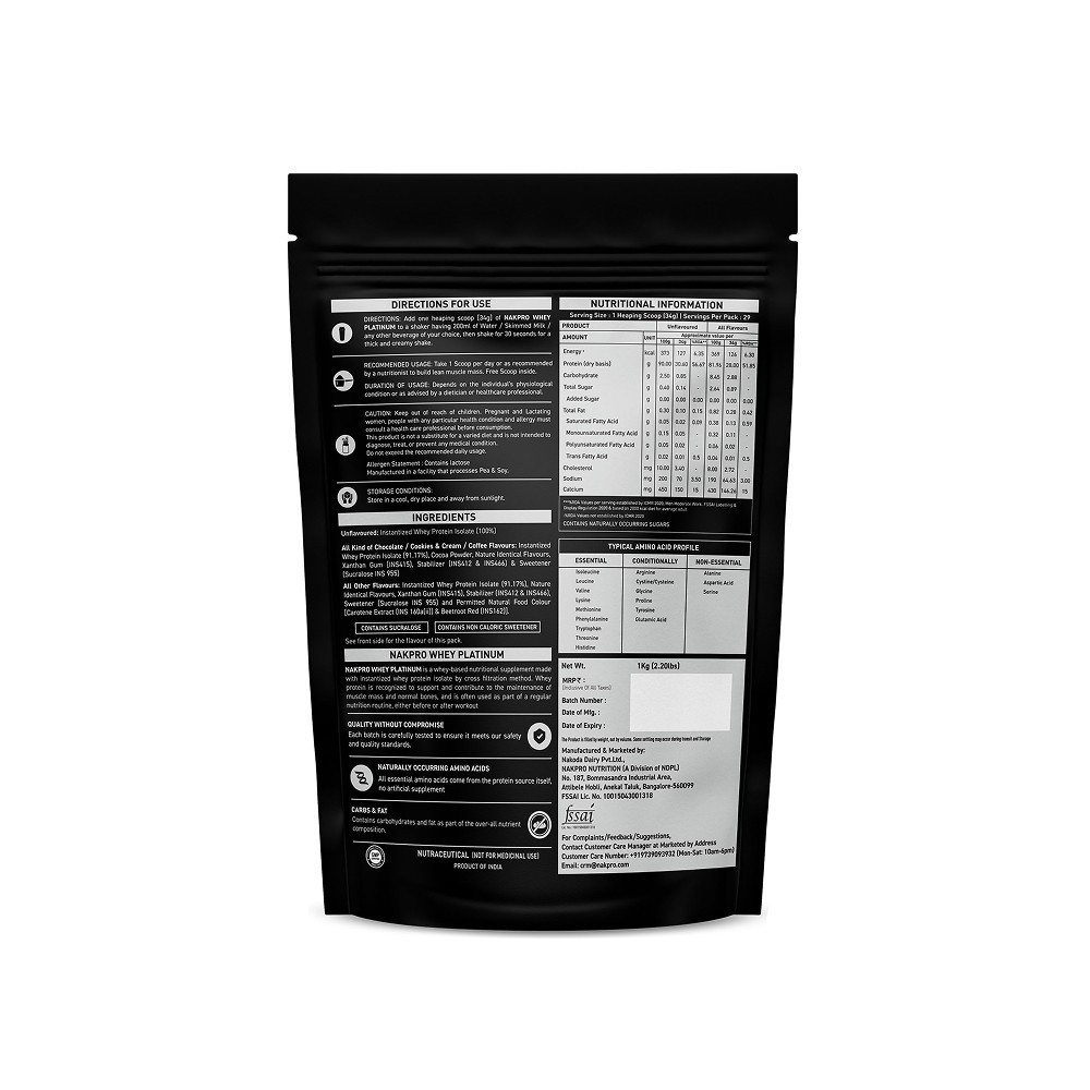 Nakpro Platinum Whey Protein Isolate (Chocolate)