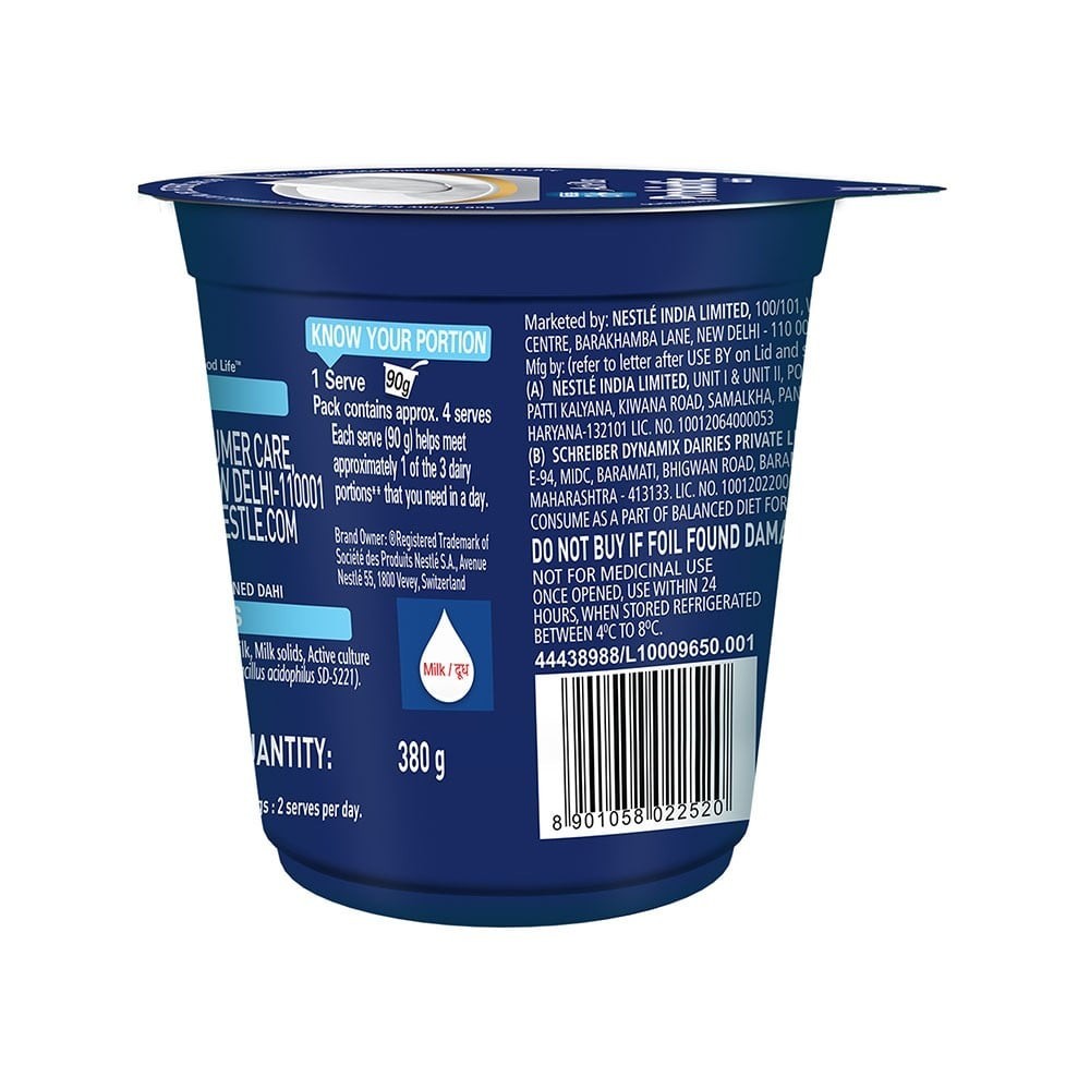 Nestle a+ ActiPlus Dahi, Low-fat Cup Curd with Probiotics