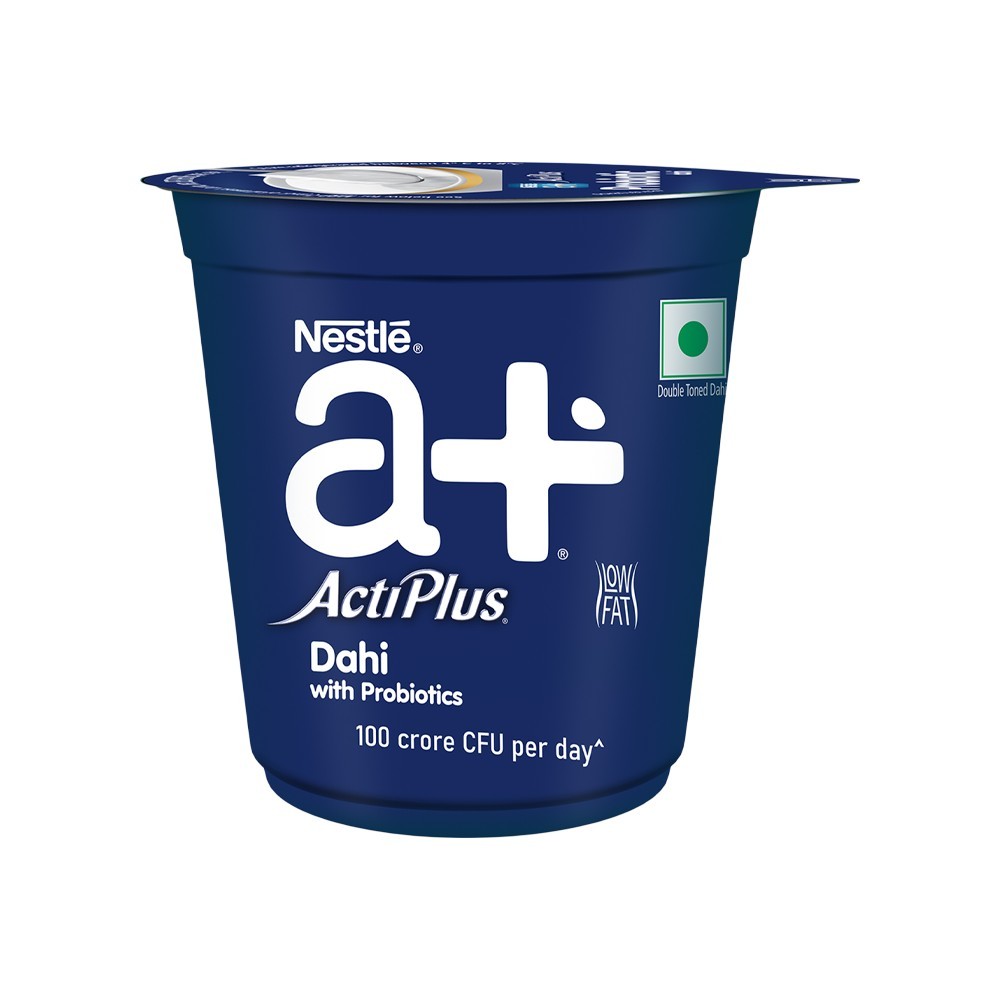 Nestle a+ ActiPlus Dahi, Low-fat Cup Curd with Probiotics