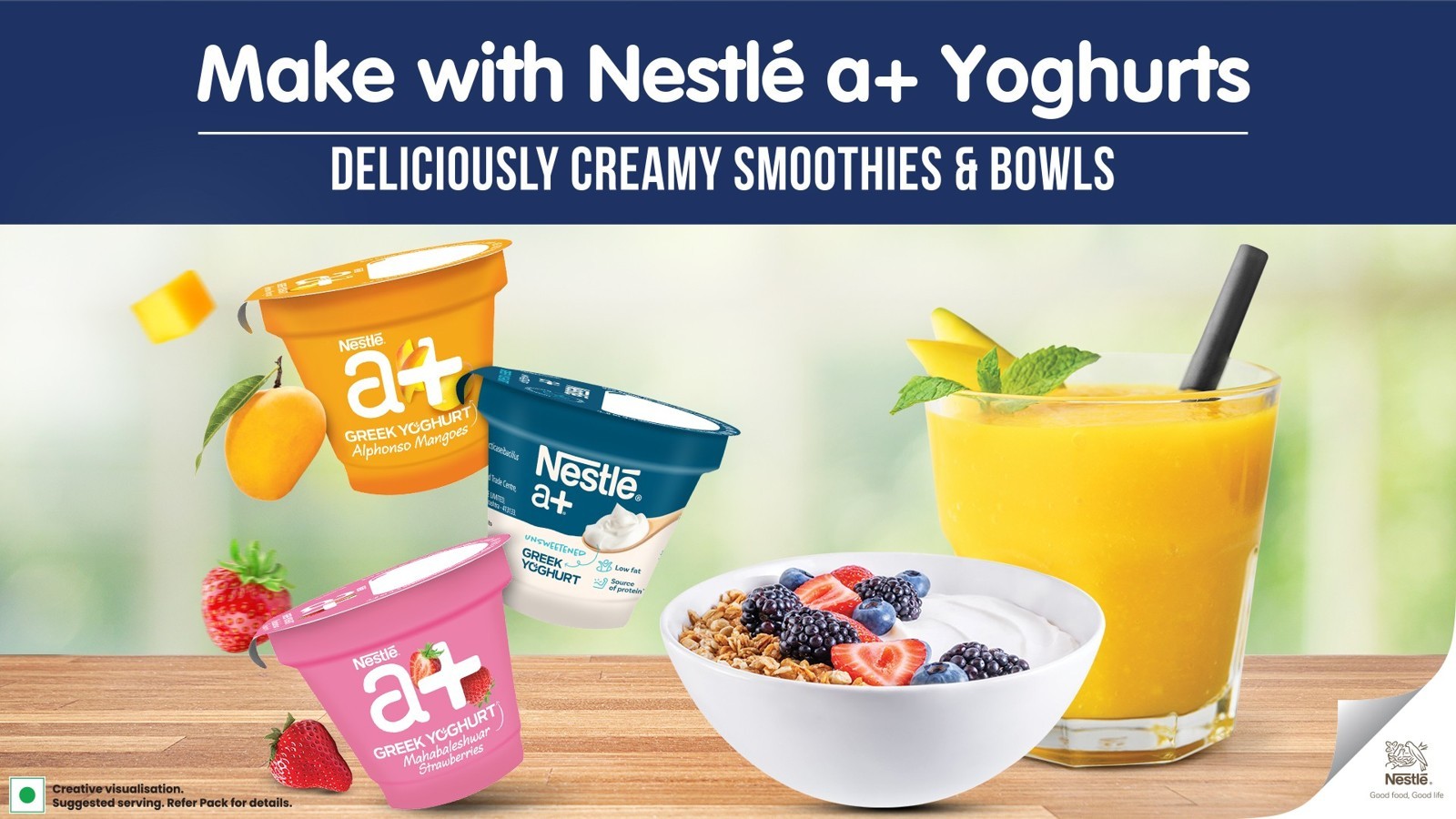 Nestle a+ Alphonso Mango Flavoured Greek Yogurt