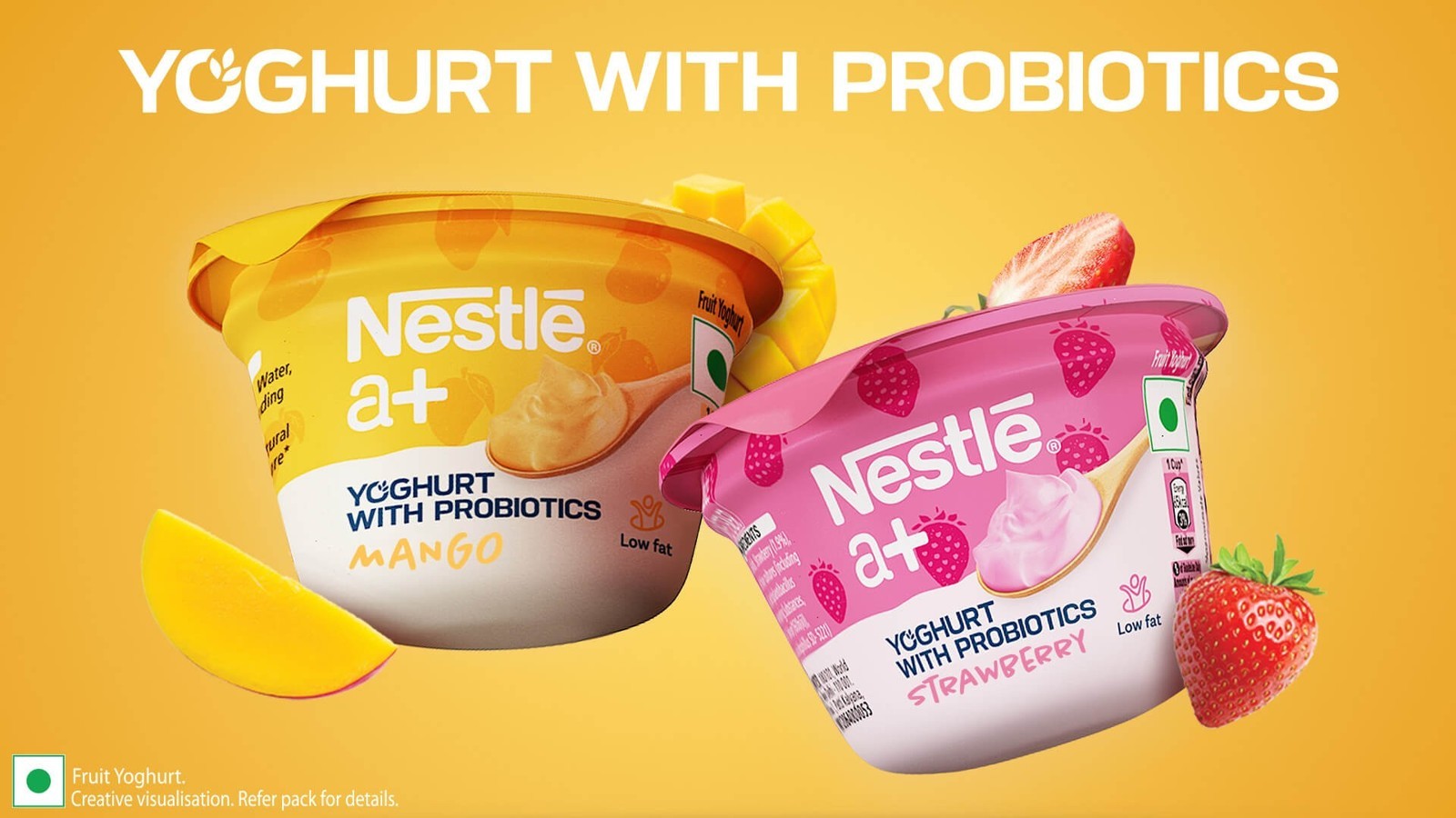 Nestle a+ Mango Flavoured Yogurt with Probiotics