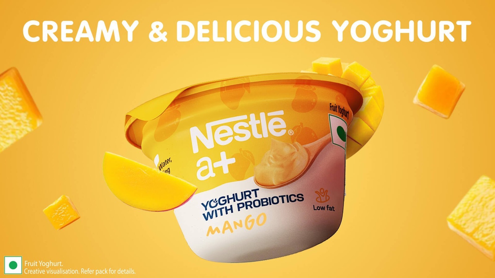 Nestle a+ Mango Flavoured Yogurt with Probiotics