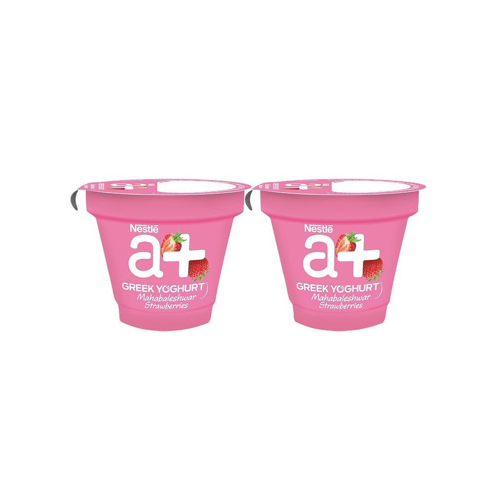 Nestle a+ Strawberry Flavoured Greek Yogurt - Pack of 2