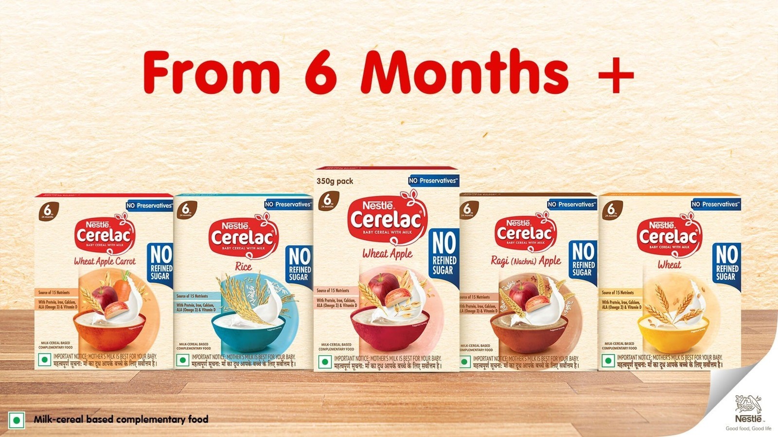 Nestle Cerelac Rice Baby Cereal (No Refined Sugar, 6-24 Months)