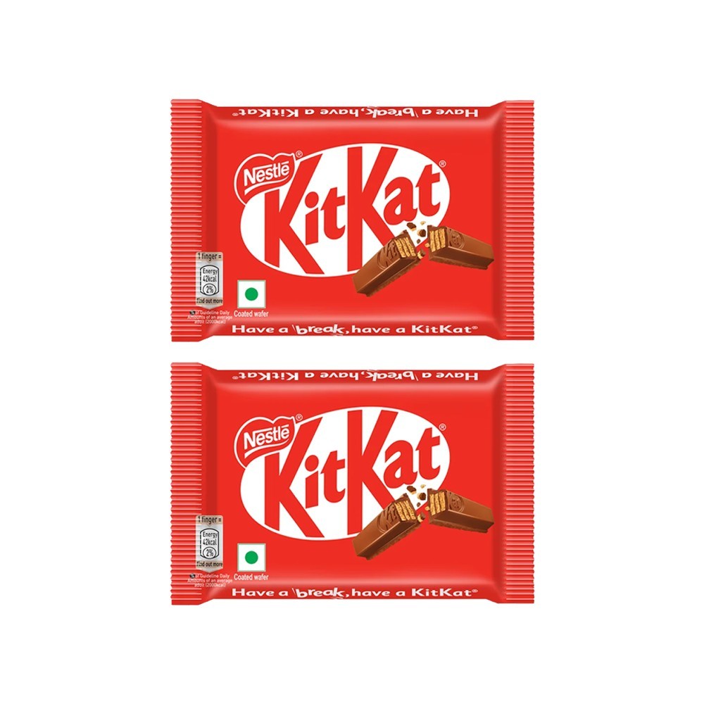 Nestle KitKat 4 Fingers Choco Coated Wafer Bar - Pack of 2