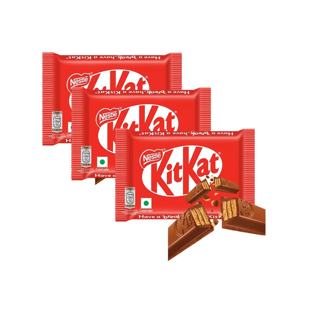 Nestle KitKat 4 Fingers Choco Coated Wafer Bar - Pack of 3