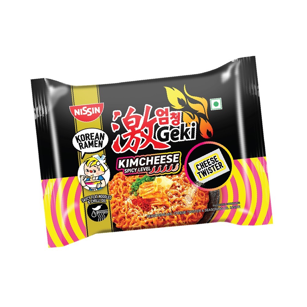 Nissin Geki Kimcheese Korean Ramen Flavoured Instant Noodles (Cheese Twister)