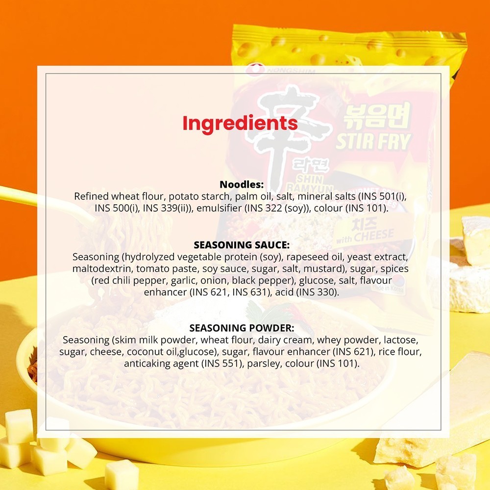 Nongshim Stir Fry Shin Ramyun Noodles With Cheese