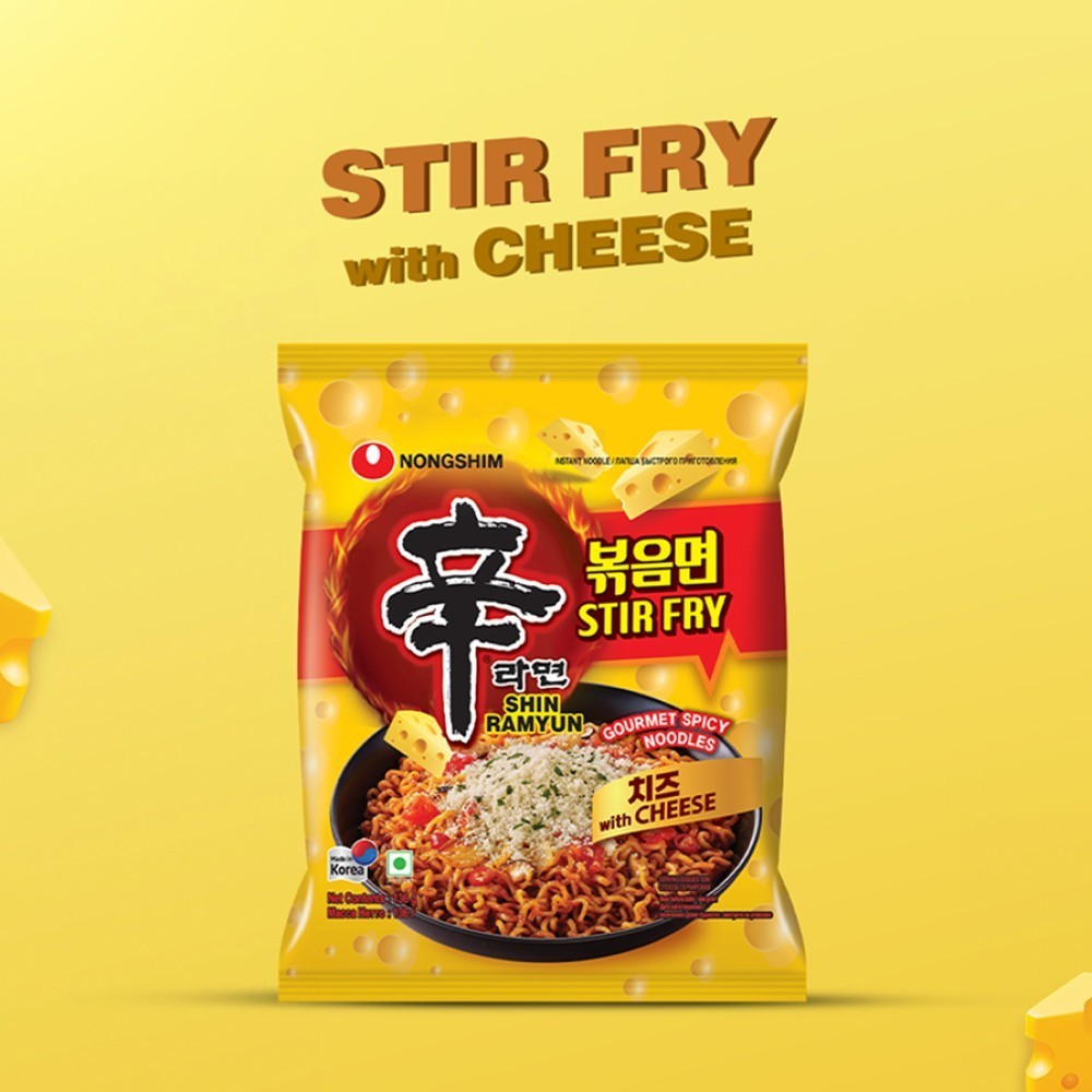 Nongshim Stir Fry Shin Ramyun Noodles With Cheese