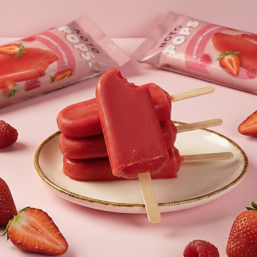 Noto Strawberry Raspberry Ice Cream Popsicle