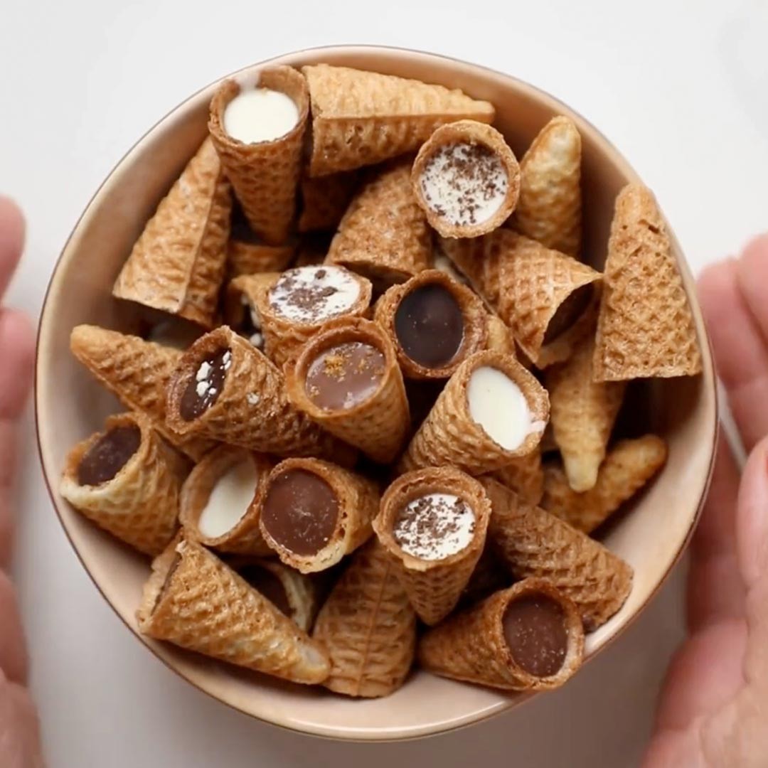 Nova Nova Best Bite Chocolate Filled Waffle Cones -Belgian, Dark & White Chocolate