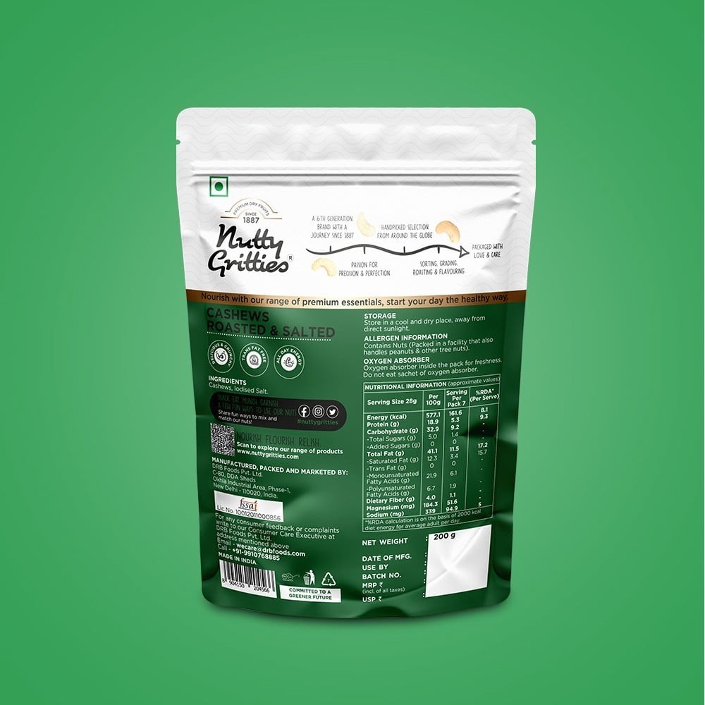 Nutty Gritties Lightly Salted & Roasted Jumbo Flavoured Cashew
